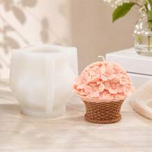 3D花籃蠟燭模具 矽膠花束蠟燭製作模 DIY香氛蠟燭 肥皂樹脂手工藝 婚禮禮物 家居裝飾 - 花籃 - 查看 4