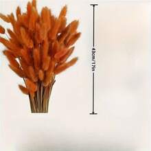 60支 16.5英吋人造兔尾草，家居裝飾人造兔尾草莖，適用於波希米亞風花藝布置、DIY手工、居家廚房與婚禮裝飾、聖誕裝飾、聖誕感恩節裝飾、DIY花環裝飾 - 橘色 - 查看 4