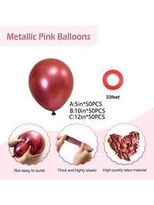 50 globos metálicos, Navidad - Rosa - Ver 3