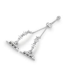 1pc Women's Butterfly Rhinestone Steel Watch Band, Adjustable With Extension Chain, Diamond Pendant Decoration, Compatible With Apple Watch All Sizes S10-SE Ultra, Jewelry Style Bracelet Band - Silver - View 3