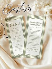 Custom Elegant Minimal Wedding Menu, Personalized Modern Script Dinner Menu, Reception Menu Card, Minimalist Wedding Menu, Engagement Bridal Shower Menu, Anniversary Dinner Menu, Custom Table Card, Wedding Table Decor, Party Dining Menu - Multicolor - View 7
