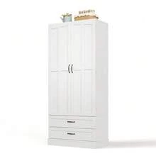 Kitchen Cabinet With 3 Pull-Out Shelves, Drawers, And Double-Door Tall Cabinet With Door Shelves For Kitchen, Dining Room & Living Room - 白色 - 查看 10