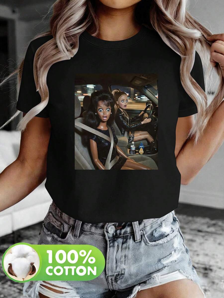 Women T-Shirts - 黑色 - 查看 1