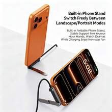 Plug And Play Braided Charging Cable With Stand, Durable Braided Charging Data Cable + 360° Adjustable Metal Stand, Suitable For Gaming, Office, Home Desktop, Fast Charging Cable USB+USB-C To Type-C Multi-Function Charging Cable Compatible With Phone 17/16/15/ Series Devices - Multicolor - View 3