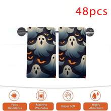 2/4/48pcs Halloween Series Gradient Ghost Pattern Printed Kitchen Towels - Ultra Soft, Highly Absorbent Polyester Dish And Hand Towels, Perfect For Holiday Decor, Kitchen Decor, Party Decor - Multicolor - View 13