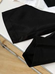 3pcs/Set Baby Boy Spring/Autumn British Gentleman Style Long Sleeve Shirt, Bowknot Decor Vest, Long Pants Formal Outfit, Suitable For Birthday Party Wear - Black - View 7