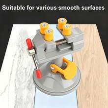 2pcs Mini Table Vise Set: Durable And Stable Suction Cup Design, 360° Rotation, Compact Desktop Clamp, With Precision Adjustment Knob, Ergonomic Design - Multicolour - View 4