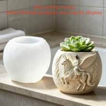 SUPWANPENG 1pc Resin Silicone Mold, Vintage Fairy Relief Design DIY Handmade Casting Silicone Mold, Can Make Flower Pots, Pen Holders, Candle Holders, Key Storage Boxes, Compatible With Resin, Gypsum, Clay, Concrete, Cement Materials, Create Desktop Succulent Plant Decor, Suitable For Home Decoration, Valentine's Day, Mother's Day, Father's Day, Christmas Handmade Creative Gift Mold - No BD0665 Mold - View 8