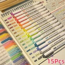 15件螢光螢光筆套裝，不滲色、不暈染，適用於日記、課堂筆記、重點標記，理想的復活節禮物，適用於學校與辦公用品 - 838螢光筆 - 查看 14