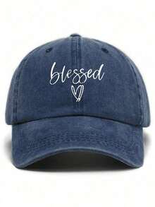 1pc Unisex Retro Washed Baseball Cap With Solid Color Letter Print,Adjustable,Suitable For Wedding,School,Outdoor Sports,Travel,Sun Protection,Gift - Multicolor - View 4