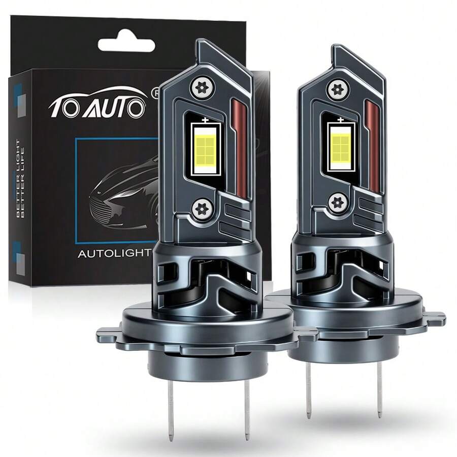 TOAUTO 2pcs H7 LED Headlight Bulbs CANBUS H4 H11 HB3 9005 HB4 9006 1:1 Halogen Size Plug And Play Car LED Fog Lights 160W 80000LM 12V-24V - A - View 1