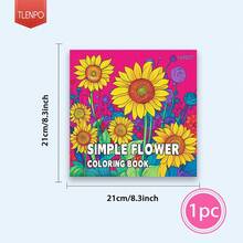 Tlenpo 1 Book, Diverse Floral Pattern Adult Coloring Book - 1 Book 20 Pages, 8.3 X 8.3 Inches, For Adults To Relieve Stress, Anxiety And Other Emotions, Holiday Gift, Back To School Gift, Christmas Gift, Halloween Gift, Also A Perfect Choice For Many Other Holiday Gifts (Accessories Not Included) - F - View 8