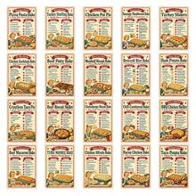 20pcs Vintage Baking Theme Recipe Postcards, Classic Food Recipe Wall Collage Set, Home Kitchen Decor Mini Posters, Retro American Baking Decorative Cards With Ingredients And Instructions - A - View 8