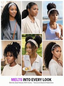 MEGALOOK Water Wave Drawstring Ponytail 100% Human Hair Ponytail Extensions Glueless Install 14-22 Inch With Adjustable Drawstring Easy Wearing Beginner Friendly For Women - SNatural - View 10