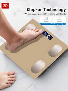 [Intelligent Golden Scales] Smart Body Weight Scale, Digital Bathroom Scale, Smart Digital LED Body Weight Scale, Bathroom Tool, Max Weight 400 Lbs/180 Kg, Tempered Glass Surface, Temperature Detection, Uses AAA Batteries (Not Included) - Multicolor - View 3