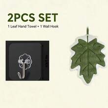 1/2pcs Leaf Shaped Hanging Towel Set, Soft Absorbent Decorative Hand Towel With Wall Hook, Cute Plant Style Bathroom Kitchen Farmhouse Towel, Unique Gift For Plant Lovers, Suitable For Home Apartment RV Daily Use - Multiple Styles - View 10