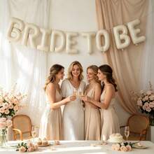 9件組 16英吋奶油白色「BRIDE TO BE」字母氣球，婚禮派對裝飾，適合新娘婚前派對、訂婚儀式與夏季活動，婚禮佈置 - 查看 5