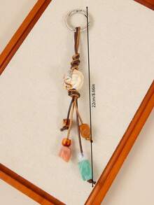 1pc Minimalist Vintage Beaded Keychain Bag Charm,Handbag Charms - Multicolor - View 5