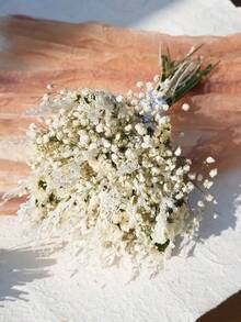 1 Bouquet Mixed Artificial Flowers With Baby's Breath, Eucalyptus And Lavender, Faux Flowers For Wedding Decoration, Tabletop Centerpieces, Home Decor, DIY Floral Arrangements, Vase Fillers, Wedding Bouquets And Party Flowers - White 2 - View 5