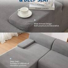 Ultra Soft Cloud Modular Sectional Sofa 108" – Spacious L-Shaped Couch With Chaise Lounge, Deep Seating, No Assembly Needed - Grey - View 5