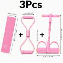Home Fitness Set, Includes 8-Figure Posture Corrector, Yoga Resistance Bands And Foot Pedal Strength Rope, Suitable For Full Body Shaping And Stretching Exercises, Ideal Gift For Mother, Wife, Girlfriend And Fitness Beginners - Multicolor - View 9