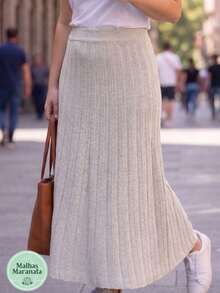 Women Sweater Skirts - 沙米色 - 查看 1