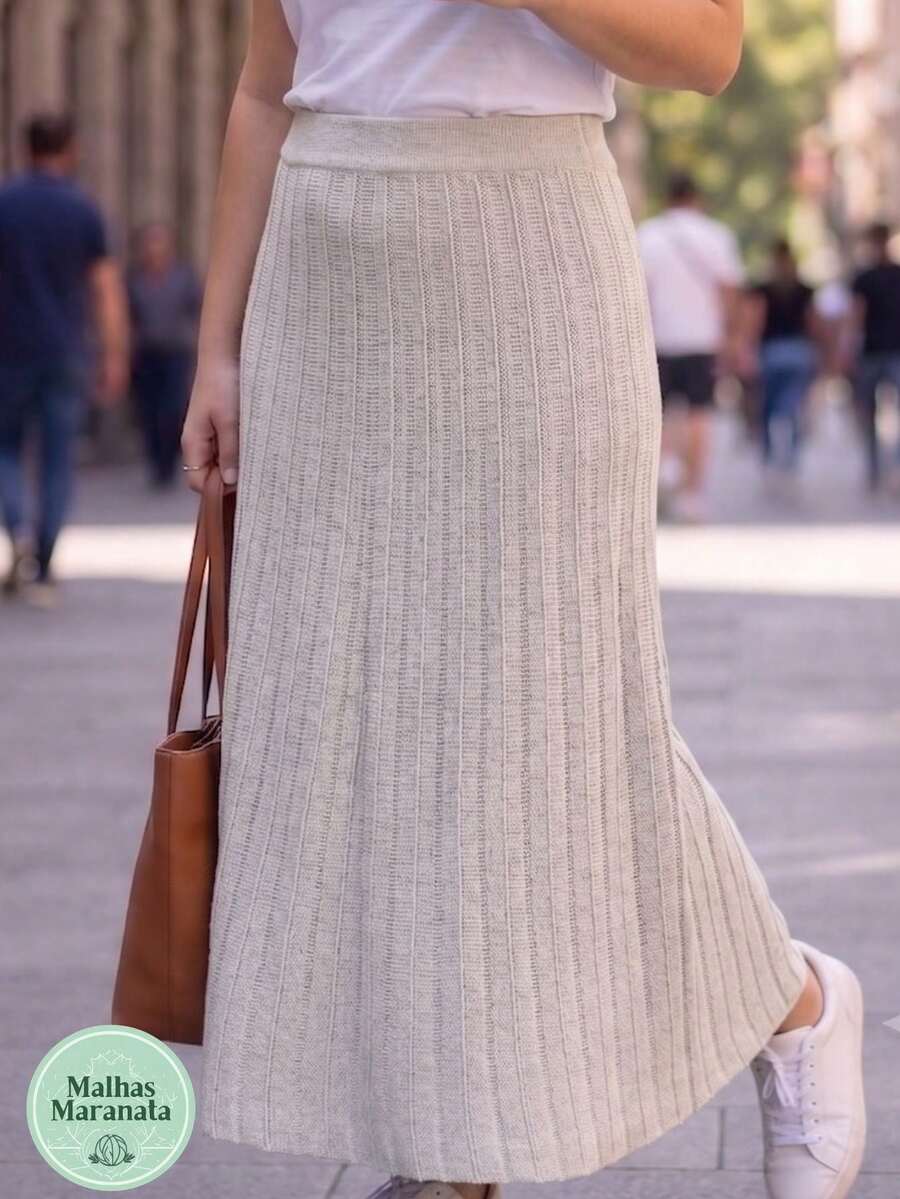 Women Sweater Skirts - 沙米色 - 查看 1