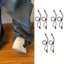 Adjustable Wide Leg Pants Hem Clips - Elastic Pant Leg Straps, Prevent Pants From Dragging On The Floor; Y2K Street Style Fashion Footwear Accessories, Invisible Pant Leg Fixing Clips, Suitable For Jeans, Wide Leg Pants And Fabric Decoration; Made Of Durable Plastic Material, Secure Fixation - Multicolor - View 3