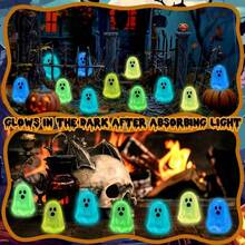 1/50pcs Halloween Ghost Figurines, Glowing Ghost Models, Ghost Decorations, Luminous, Halloween Ghost Decor, Suitable For Fairy Garden, Outdoor Landscape, Halloween Party Decoration - Multicolor - View 7