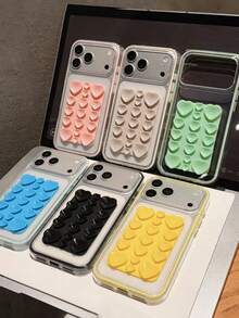 純色矽膠吸盤支架 2合1手機殼,適用於 iPhone 17 Pro Max 17 Pro 17 16 15 14 13 Pro Max 12 11,桌面懶人支架防震保護殼 - 綠色 - 查看 6