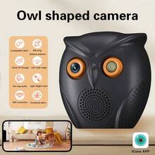 Owl Design WiFi Camera, Full HD Lens, Smart Home Security Camera, Two-Way Audio, Full-Color Night Vision, Motion Detection, Cloud/TF Card Storage, Home/Pet Monitoring, Indoor/Outdoor Use, Supports ICSEE APP - Black - View 14