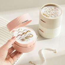 Jewelry Box, High-End Portable Double-Layer Storage Box, An Elegant Storage Container For Earrings, Stud Necklaces, Bracelets, Rings, Suitable For Home Use, Travel, And As A Holiday Gift. (Excluding Accessories) - Multicolor - View 7