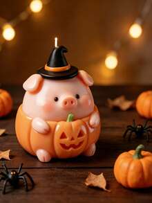 Halloween Pumpkin/Pig Silicone Mold, Candle Mold - Pumpkin/Pig Shape, Suitable For Wax, Resin, Reusable, Easy To Demold - DIY Candle/Soap Making Mold, Suitable For Party Decoration/Party Gifts. - Pumpkin Pig - View 3