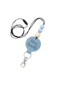 Personalized Badge Reel & Beaded Wristlet Keychain Set, Custom Name Retractable ID Card Holder For Nurses, Teachers & Office Staff - Multicolor - View 16