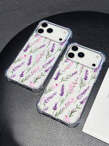 1件紫色花卉印花手機殼 | 四角防摔保護殼 - 相容 iPhone 17 Pro、16e、16 Pro、15、14、13、12、11、XR、XS Max；適用於 Galaxy S26、S25、S24、S23、A16、A35/A25、A57；適用於 Pixel 10、9、8、7；適用於 G85；適用於 Infinix Hot 50 Pro+。高品質時尚手機殼，清爽夏季配件，非常適合作為送給朋友或自己的禮物。 - 無色 - 查看 6