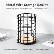 1/2 Pcs Black Kitchen Utensil Holder Rack, With Round Wire And Wooden Base, Iron Kitchen Utensil Organizer, Suitable For Kitchen Tool Storage, Multifunctional Carbon Steel Kitchen Rack - Multicolor - View 17