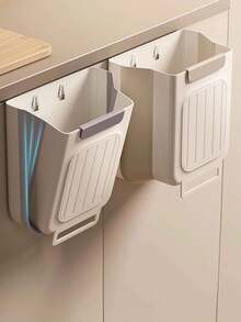 1-Piece Foldable Trash Can, Hanging Kitchen Trash Can, Multi-Functional Bathroom Trash Can, Cabinet Hanging Trash Storage, Car Trash Storage/Room Decor/Kitchen /Bedroom Decor/Halloween/Christmas/Home Decor/Kitchen/Bathroom - A - View 3