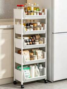 Multi-Tier Home Storage Rack, Simple Movable Balcony Organizer, Floor Standing Shelf, Rolling Utility Cart, Multi-Layer Living Room Book & Bag Storage Rack, Mobile Kitchen Fruit & Vegetable Basket - View 4