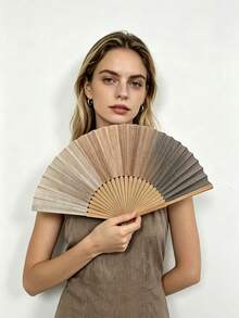 復古漸層摺扇，優雅竹製手持扇，女士用中式手持摺扇，居家禮品、婚禮、舞蹈表演適用 - 多款 - 查看 3