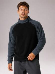 CZRLHYT Men's Half-Zip Unique Design Long Sleeve Polar Fleece, Simple Fashion Solid Color, Ideal For Casual Wear, Sports, Running, Outdoor Activities - Multicolor - View 5