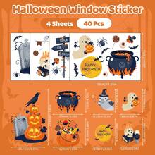 萬聖節 Trick Or Treat 靜電窗貼 防水耐用，滑動門窗裝飾用品，節日場景佈置 - 彩色 - 查看 7