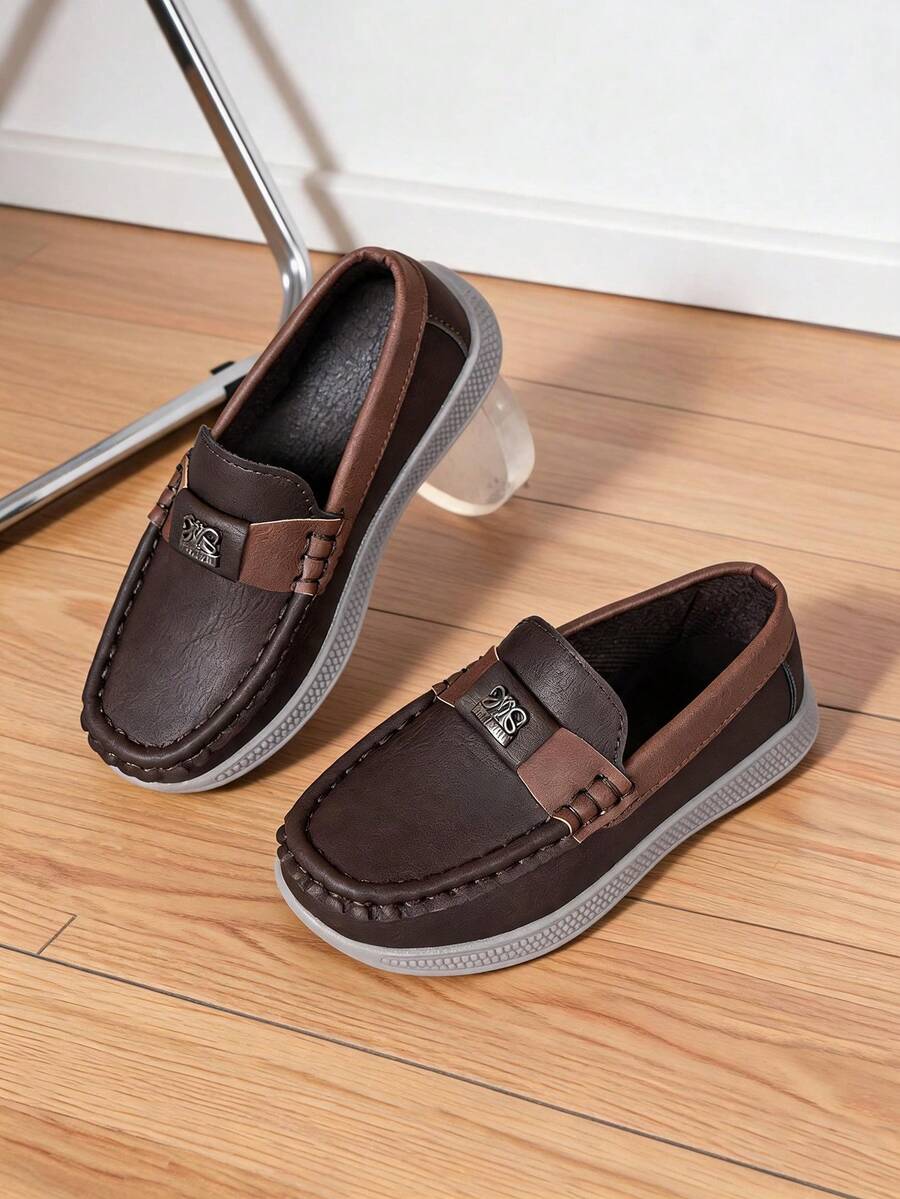 2026 New Korean Style Kids Casual Slip-On Lightweight Versatile Anti-Slip Bean Sole Shoes - Coffee Brown - View 1
