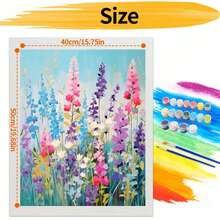 Paint By Numbers For Adults & Beginners DIY Flower Acrylic Painting Set 40*50cm 16*20 Inch Unframed Canvas With Brushes Paints Home Decor Holiday Birthday Christmas Valentine's Day Graduation Gift - Flower - View 2