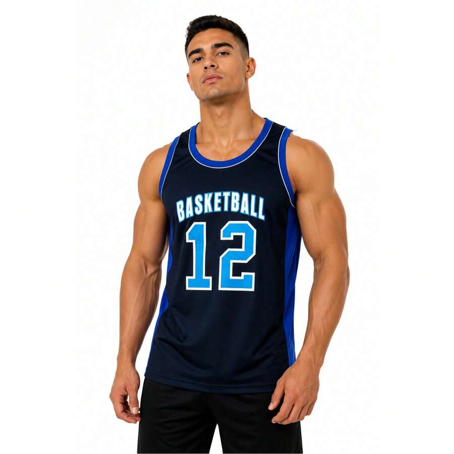 Men Outdoor Tees & Tanks - Navy Blue Basketball - View 1