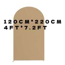 卡其色拱門背景布 5ft/6ft/6.6ft/7.2ft 婚禮拱門套布 2 片裝 彈性布料 圓頂拱門背景布 適用生日派對與婚禮拱門框架裝飾（不含拱門框架，僅含布料背景） - 卡其色 - 查看 9