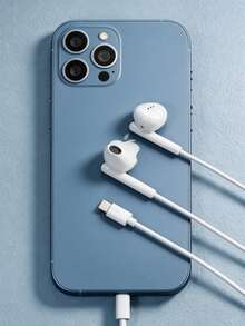 Wired In-Ear Earphones, Compatible With Lightning, Type-C USB-C And 3.5mm Jacks, Comfortable Fit, With Microphone, Suitable For Laptops And IOS/Android Devices - View 3