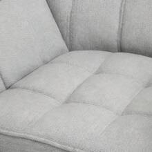 Modern Accent Armchair With Button Tufted Back & Wide Arms, Solid Wood Frame And Soft Grey Fabric, Comfortable Reading Chair For Living Room, Bedroom, Office-Grey - Grey - View 7