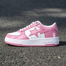 A BATHING APE 1雙中性款彩色 BAPE STA 星形 Logo 低筒休閒通勤運動球鞋 - 鏡面桃紅白 - 查看 2