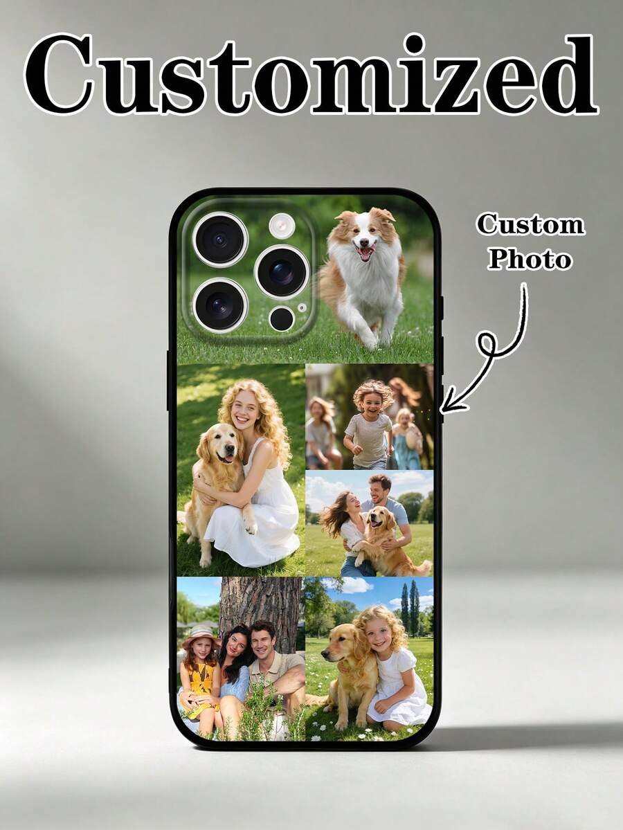 1. 可為家人、朋友和情侶客製化個人照片。防摔黑色全覆蓋鏡頭保護殼,相容於 11/12/13/14/15/16 Pro/16 Plus/17/17 Air/17 Pro/17 Max,適合作為女性朋友的禮物 - 黑色 - 查看 1