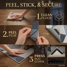 [4/8/16/32pcs] Wood Floor Carpet Stickers, Area Rug Stickers, Non-Slip Carpet Corner Clips, Used To Fix Kitchen And Bedroom Carpets, Removable Non-Slip Carpet Pads - Black - View 8